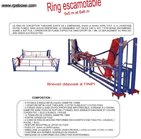 Ring de boxe escamotable 