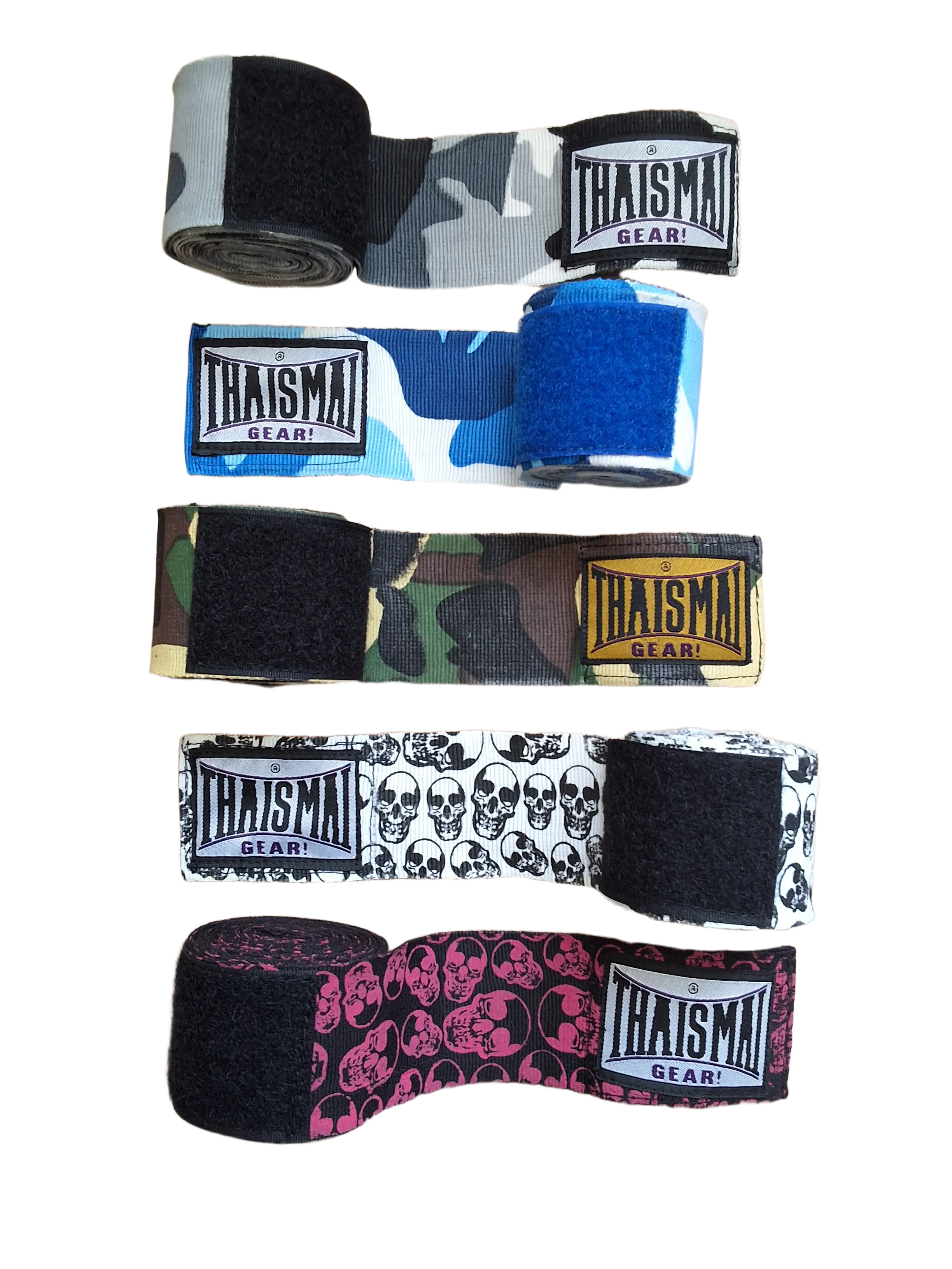 Bandes de poignet de boxe Thaïsmal Gear en plusieurs motifs.